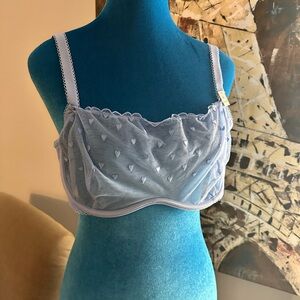 Victoria Secret Heart Patterned Blue Bra